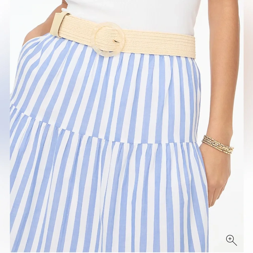 J. Crew Striped Blue and White Women's Skirt 2x NWT - Picture 4 of 9